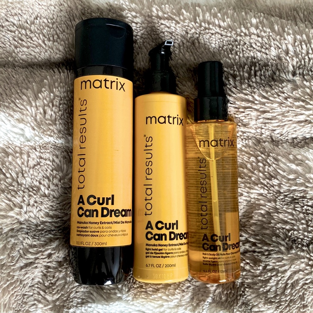 Matrix Bundle. A Curl Can Dream set of 3. Co wash, lightweight oil, gel.